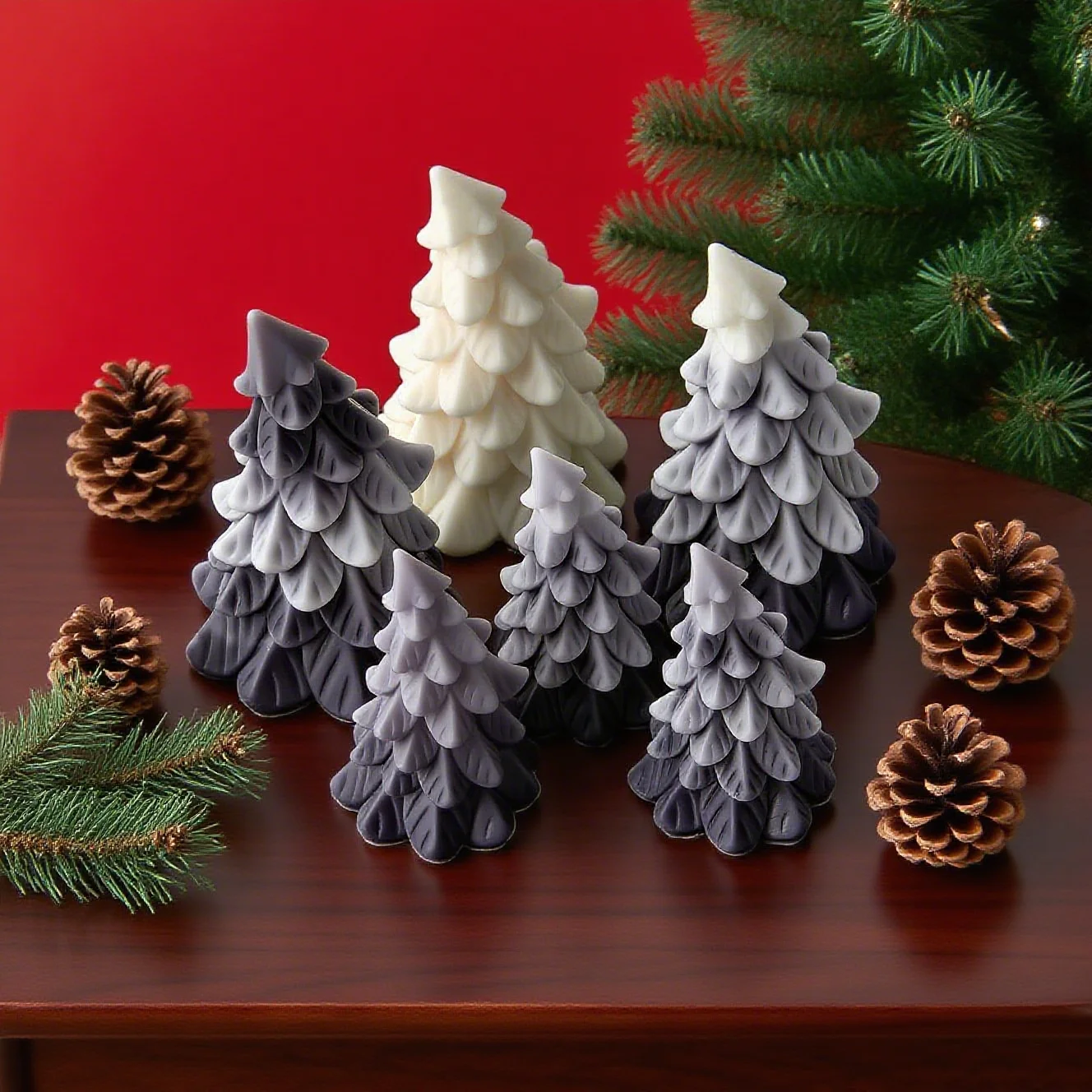 

New Arrival Christmas Tree Silicone Candle Mold DIY Christmas Aroma Plaster Resin Ornament Molds Handmade Candle Making Supplies