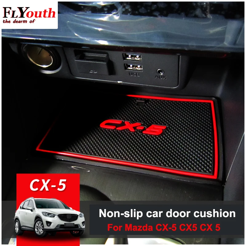 For Mazda CX-5 CX5 CX 5 2013-2018 18pcs Rubber Mat Door Mat Anti-slip Cup Pad Interior Decoration Accessory Gate Slot Pad