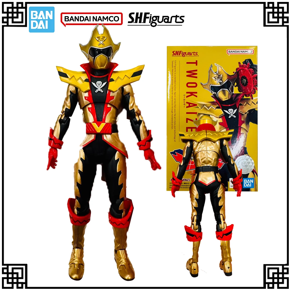 

In Stock Genuine Bandai Original SHF Super Sentai Anime Figure TWOK AIZER Action Figures Toys Children's Gifts Christmas Gifts
