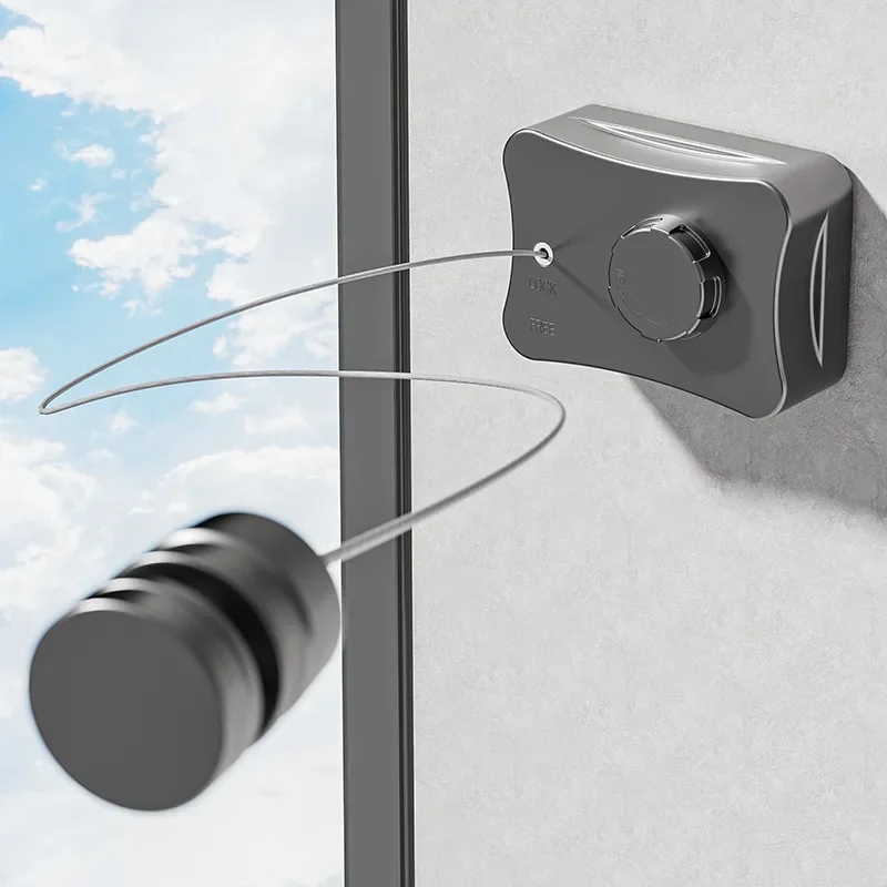 

Invisible clothesline shrink drying clothes artifact indoor non-punching bathroom telescopic balcony wire rope sub-rack