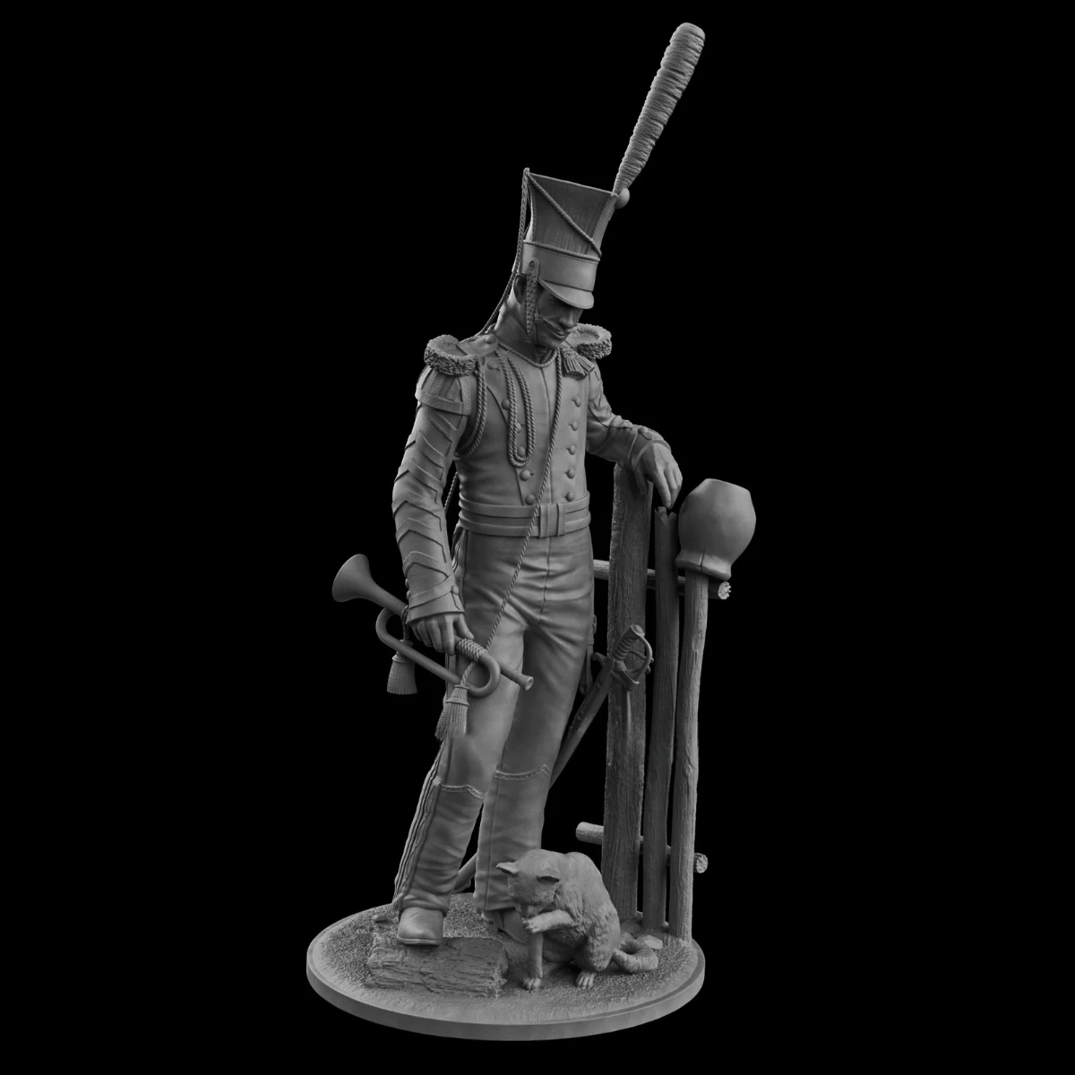 54MM resin figure unpainted model kit, Army Cavalryman of Russia 1812-14, unassembled and unpainted GK,