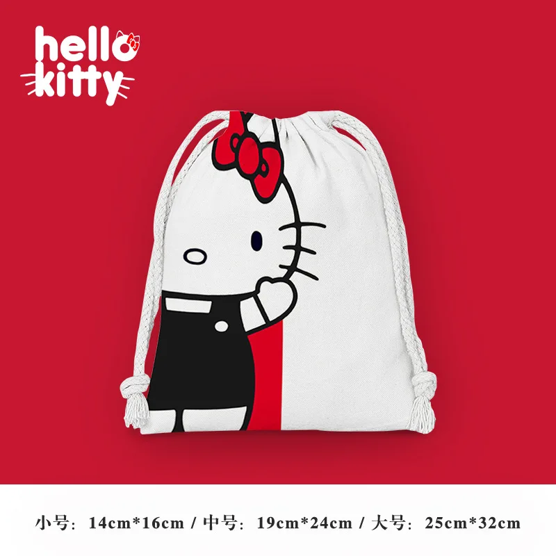 New Hello Kitty Drawstring Organizer Fashion Trendy Women\'s Printed Waterproof Cosmetic Organizer Drawstring Folding Pouch Gifts