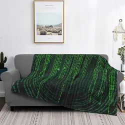 The Matrix Trinity Film Blanket Flannel Decoration Code Portable Home Bedspread