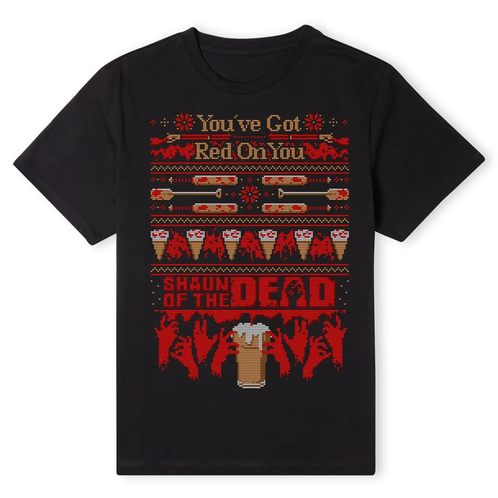 Official Shaun Of The Dead You've Got Red On You T-Shirt - Black