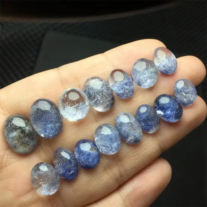 Natural Dumortierite Cabochon Carving Healing Reiki DIY Jewelry Accessories Holiday Gift 1PCS 10-14MM