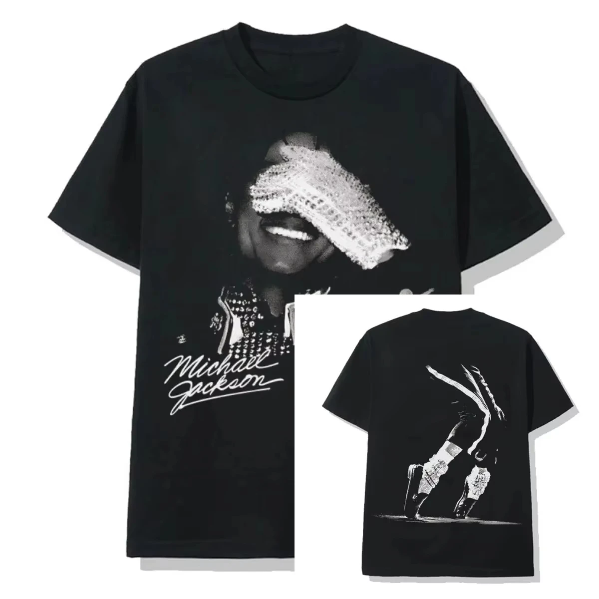 2026 Michael Jackson Portrait & Gold Signature T-Shirt  Y2k Cotton Graphic Tee Men Women Streetwear Top Female Male Clothing