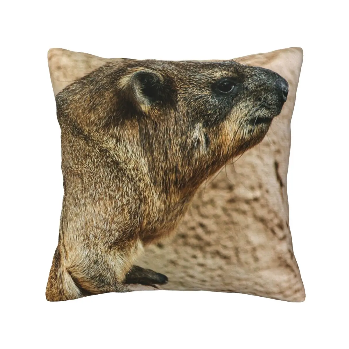 Rock Hyrax Square Pillowcase Pillow Cover Cushion Decor Comfort Throw Pillow for Home Sofa