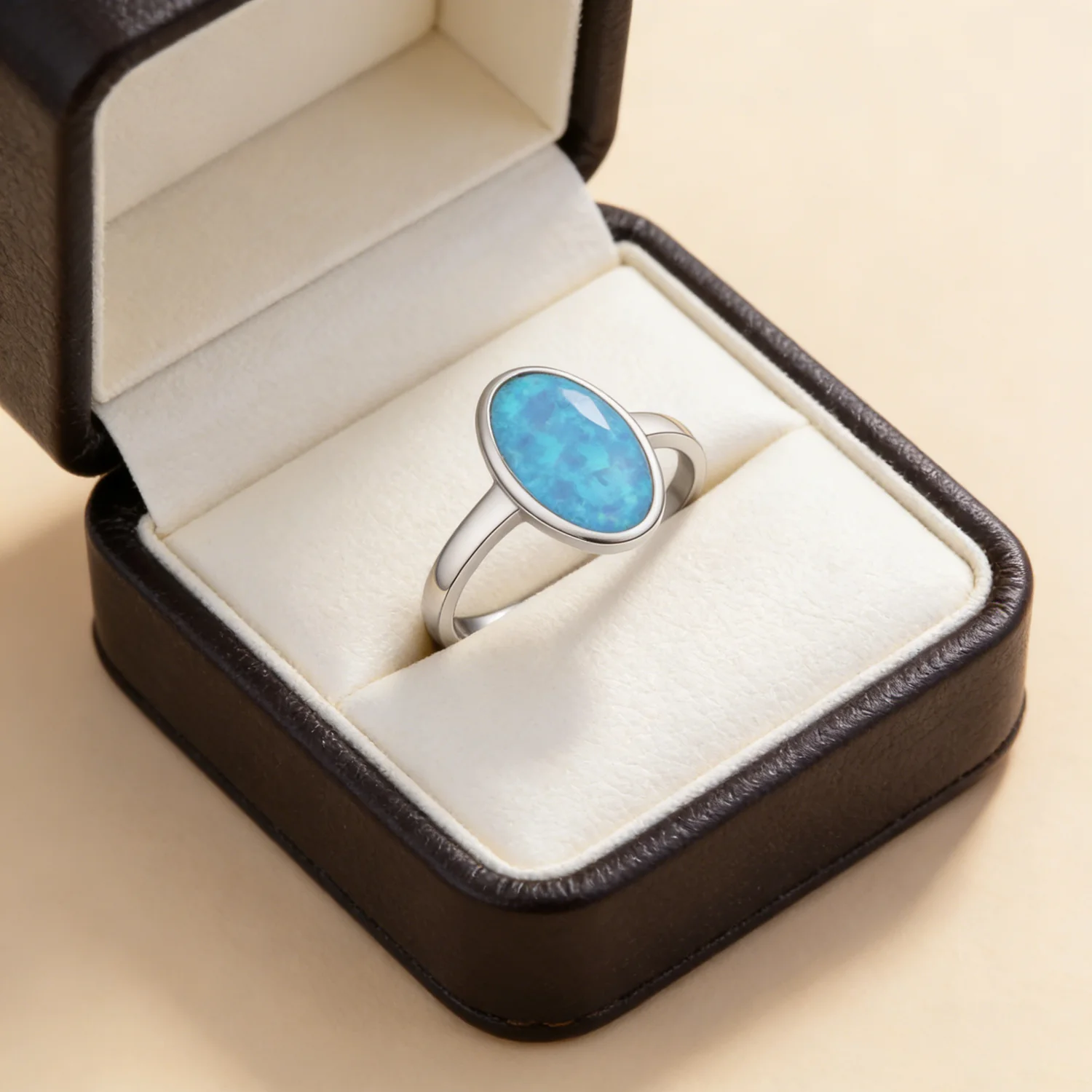 Concise Style Precious Fire Opal Rings For Women Engagement Finger Ring Gift for Lovers\'  Jewelry Rainbow Gemstone Ring