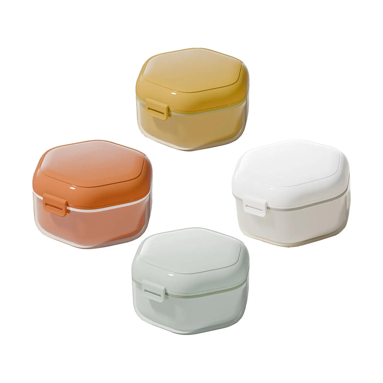 Denture Case Compact Storage Denture Bath Box Invisible Braces Storage Box for Denture Retainer Cleaning Travel Mouth Guard