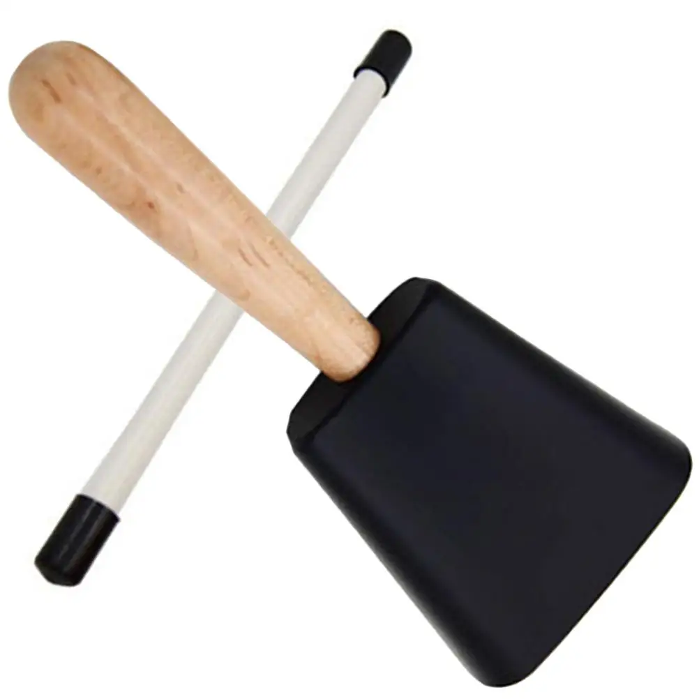 Metal Cowbell Kids Toys Chime Instrument with Mallet Small Football Toddler Cheering Wood for Child Baby Musical Hand