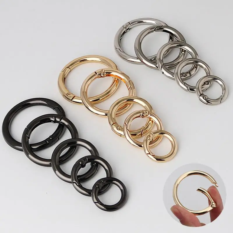 

5pcs Metal O Ring Spring Clasps For DIY Jewelry Findings Openable Round Carabiner Keychain Bag Clips Hook Jewelry Accessories