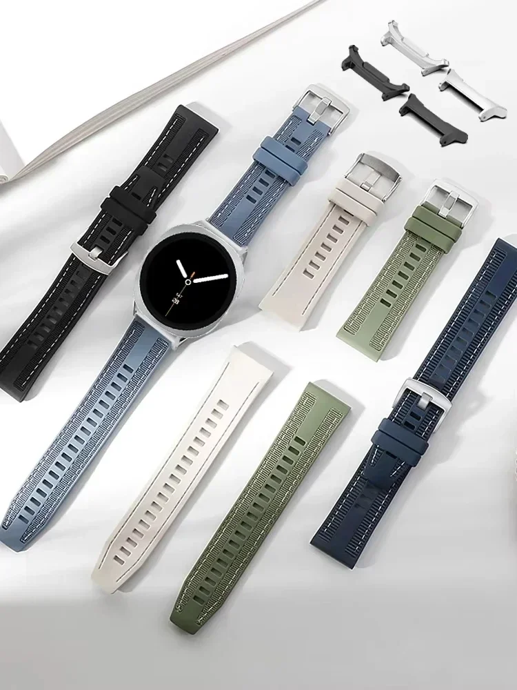 نايلون + سيليكون باند لساعة سامسونج جالاكسي 8 44 مللي متر 40 مللي متر استبدال كوريا سوار رياضي لساعة جالاكسي 8 الكلاسيكية 46 مللي متر حزام #2