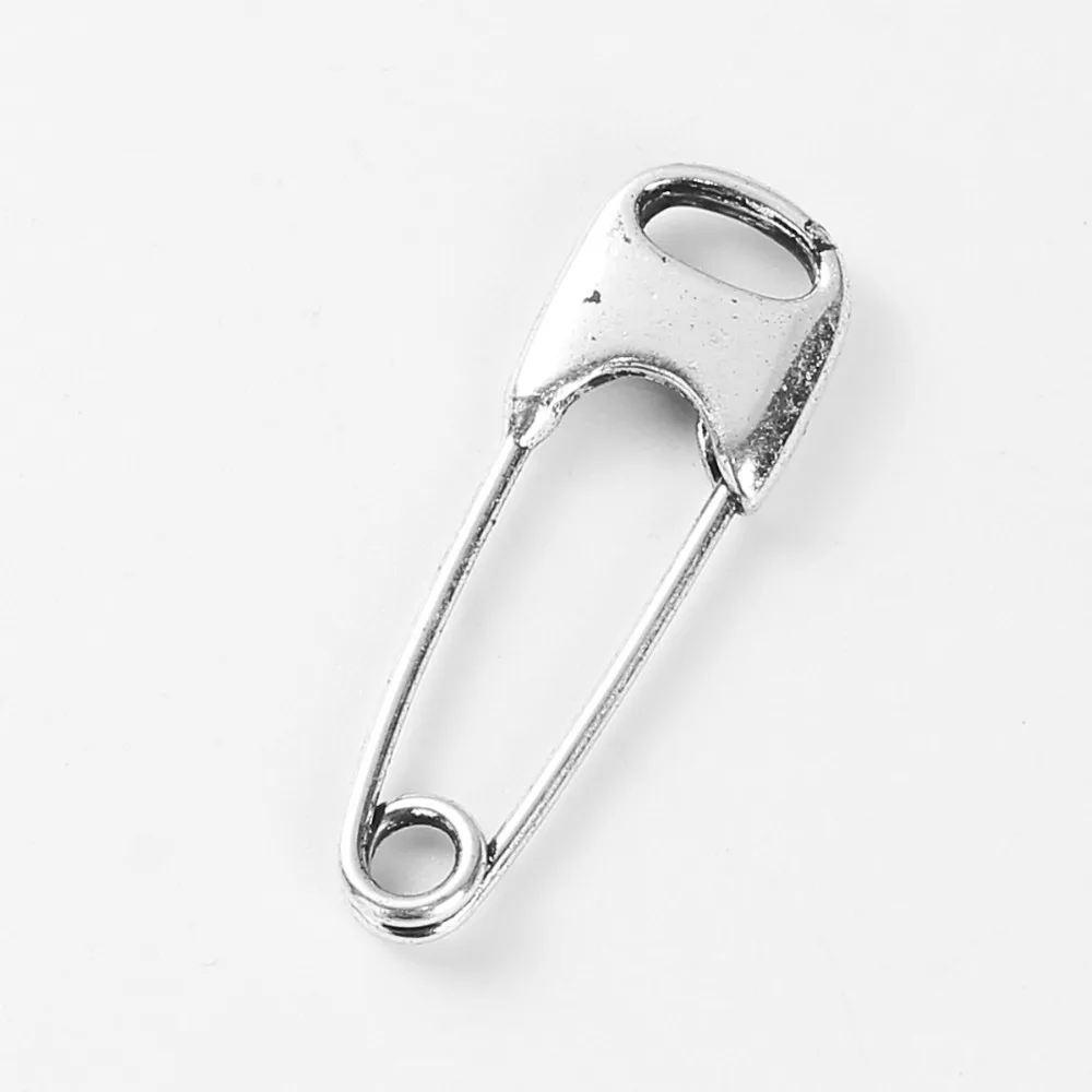 8Seasons Simple Zinc Based Alloy Safety Pin Brooches Antique Silver Color DIY Making Jewelry Findings 29mm(1 1/8\