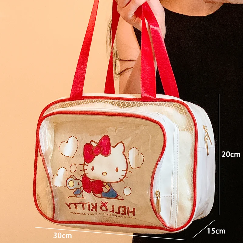 

100% натуральная водонепроницаемая влажная и сухая косметичка Sanrio, большая вместительная косметичка для плавания и путешествий, милая косметичка для женщин
