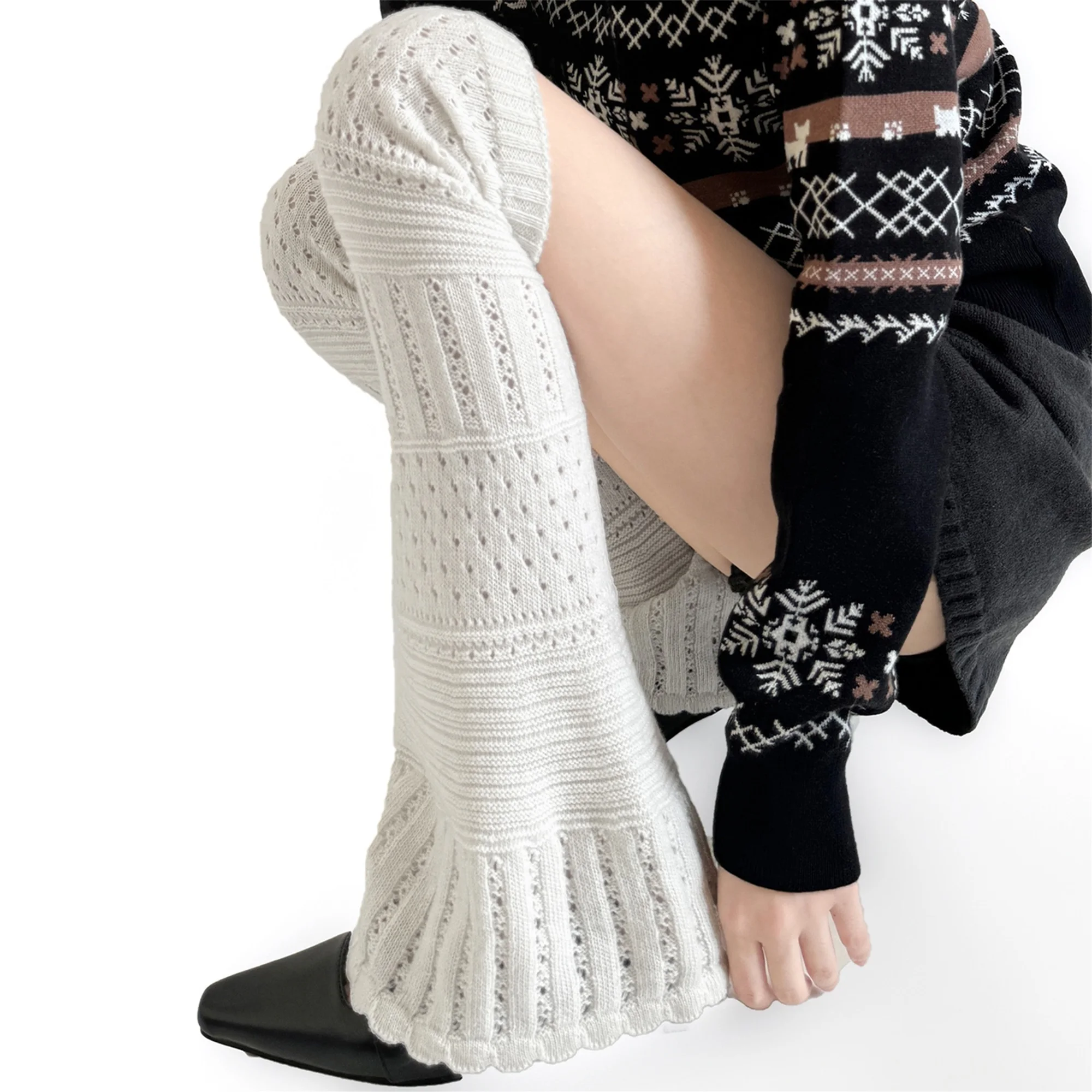 

Women s Cable Knit Leg Warmers Cozy Over-the-Knee High Socks for Winter Fashion and Outdoor Activities