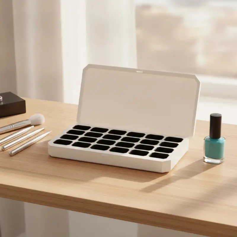 Magnetic Empty Nail Storage Organizer 24 Grids Lightweight Case for DIY Manicure Fast Painting Home Nail Art Creation