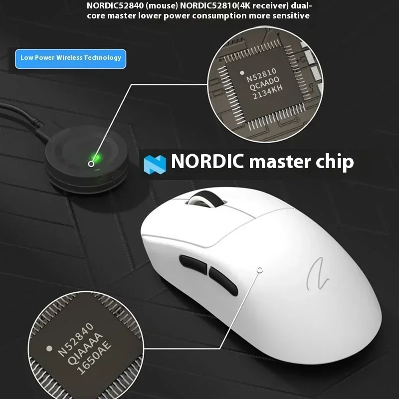 Imagem -05 - Mouse sem Fio Bluetooth Hot Swappable Micro Switch Base Gaming Mouse Mouse Portátil Ergonomia Paw3395 em Estoque z2 z2