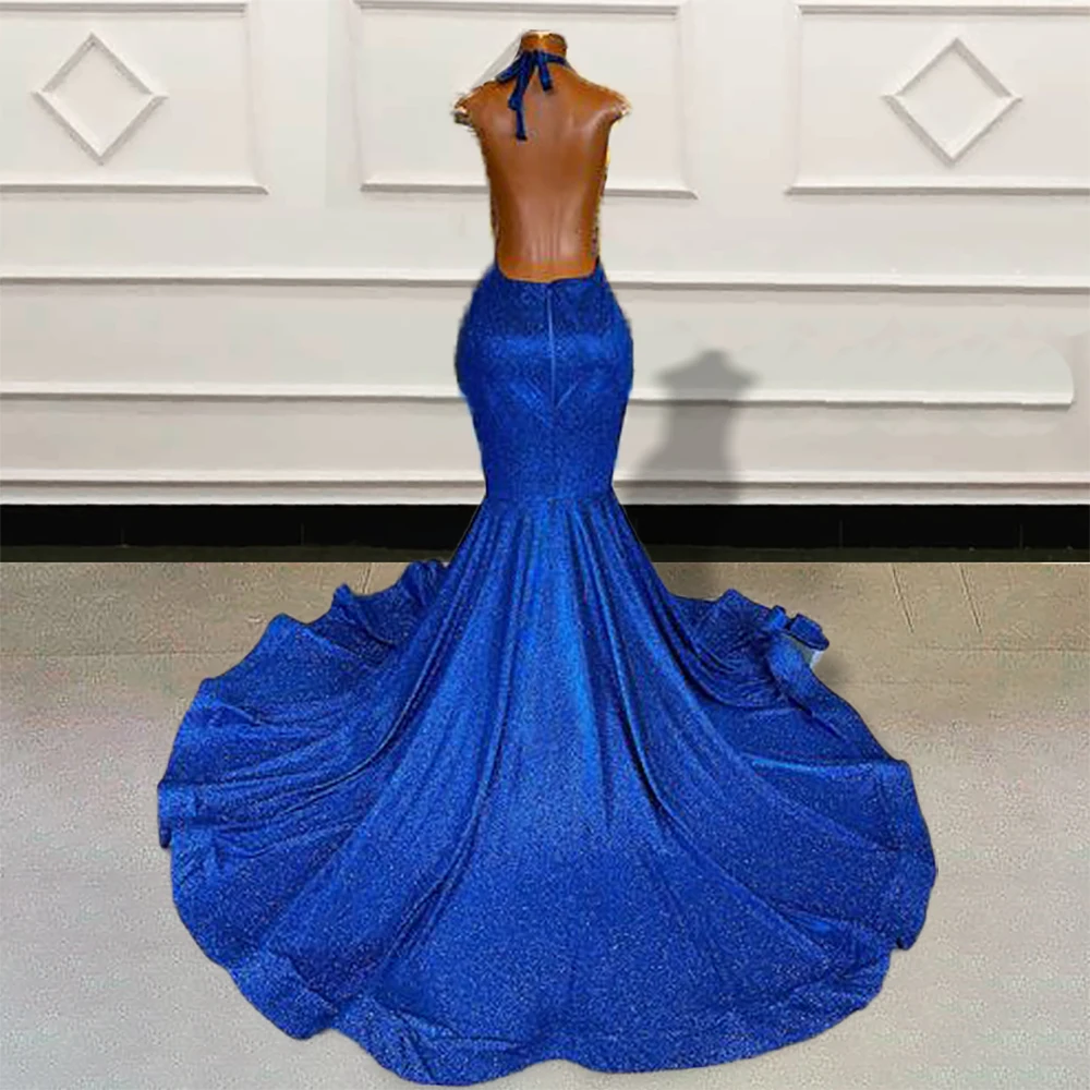 Luxury Mermaid Long Prom Dresses for Black Girls Glitter Beaded Crystals Diamond Women Formal Evening Gown Graduation Party