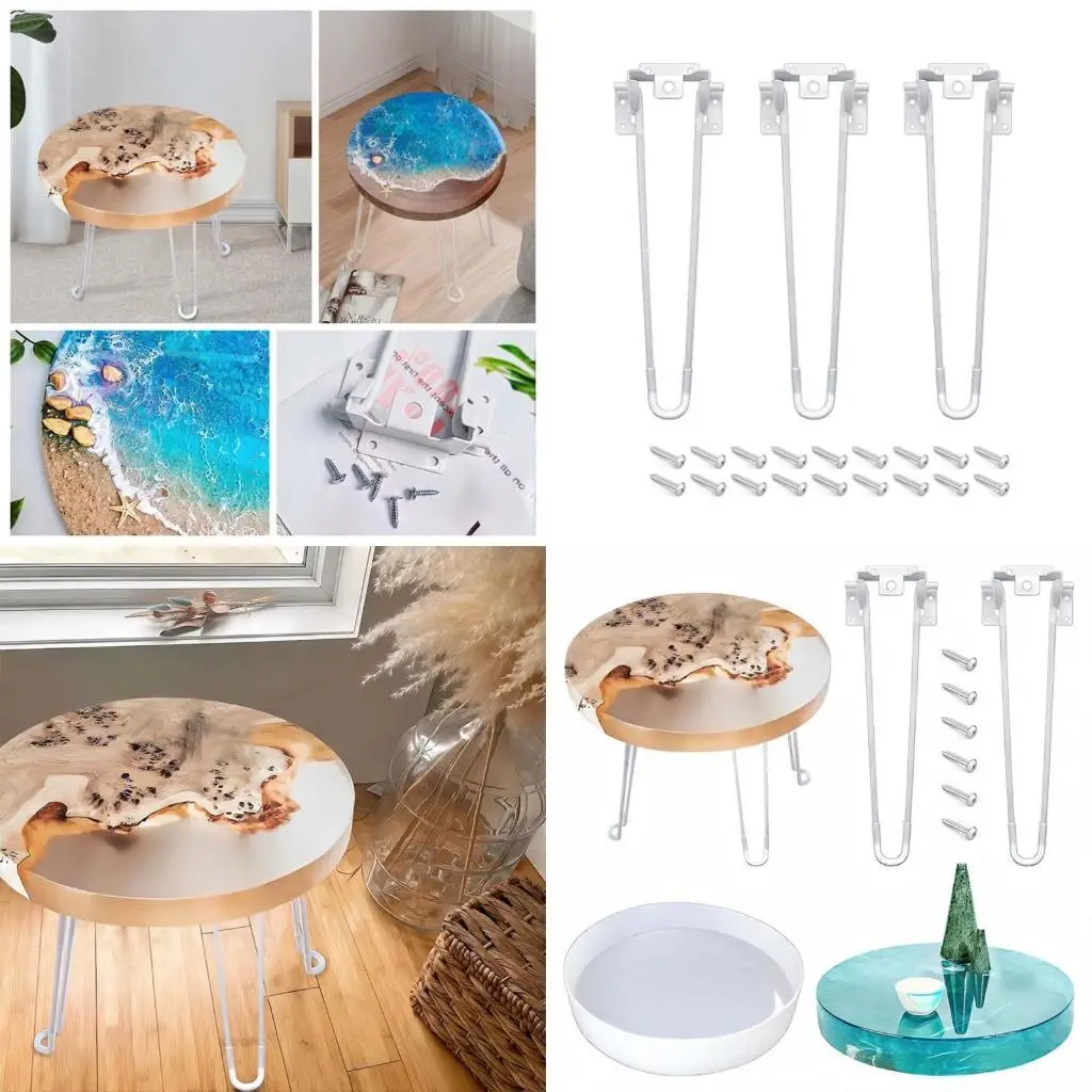 

J78F Round Desk Silicone Mold River Table Cutting Board Resin Mold Home Decorations