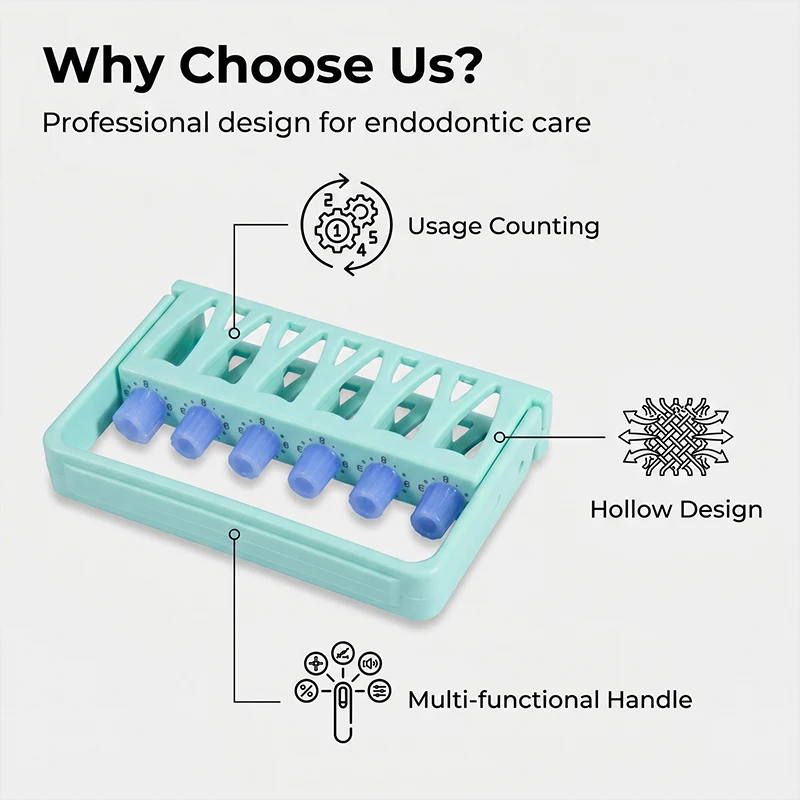 6 Hole Dental Endo File Holders Counting Disinfection Box 12Times Endodontic Root Canal File Sterilization Case Rack