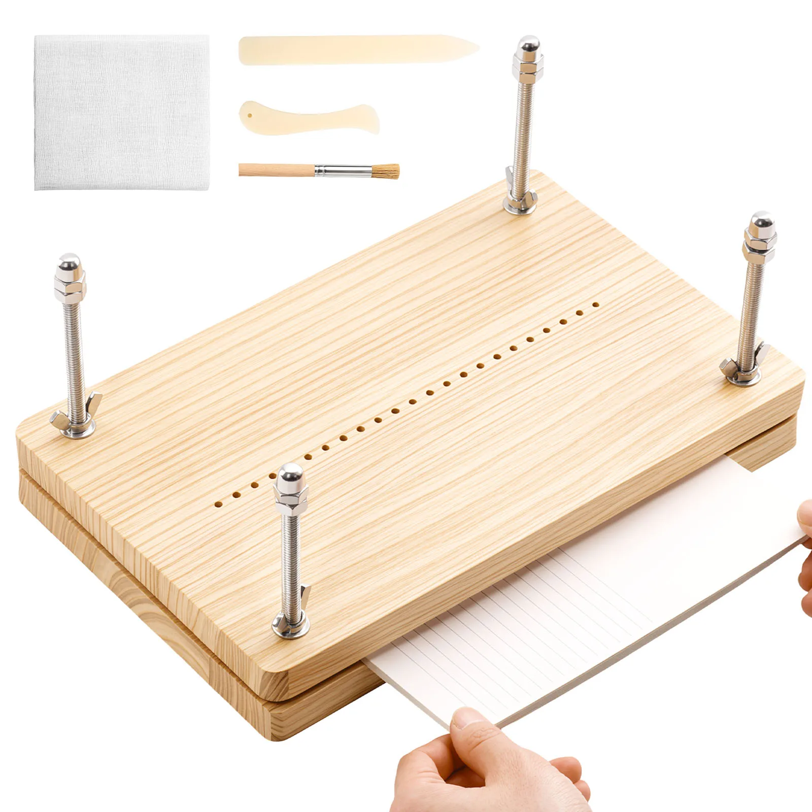 Kit de cadre de reliure en bois pour machine à coudre, outils de reliure faits à la main pour la réparation à domicile, à l'école, au bureau, pour le bricolage et l'artisanat de reliure