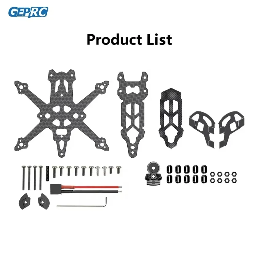 GEPRC GEP-TC18 O4 カーボンファイバーフレーム (厚さ 1.5mm) - T-Cube18 FPV クアッドコプター DIY ビルド用の軽量で耐久性のあるフレーム