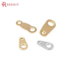 40 PZ 6x3.5MM 9x3MM 10x4MM 18K Colore Oro Ottone 2 fori Catenacci e Catene Connettore Catena di Gioielli Che Fanno Forniture Risultati Fai Da Te