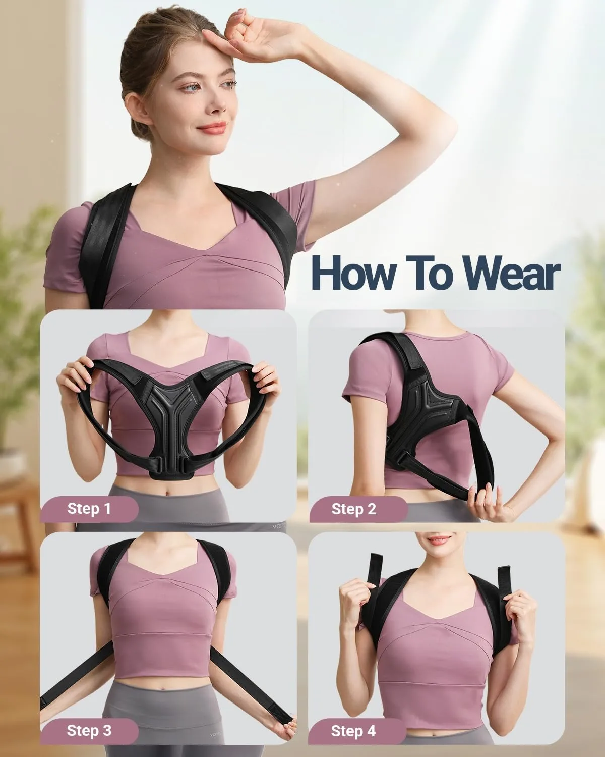 Back Brace Posture Corrector for Women & Men Lightweight Back Straightener Posture Corrector for Men Adjustable