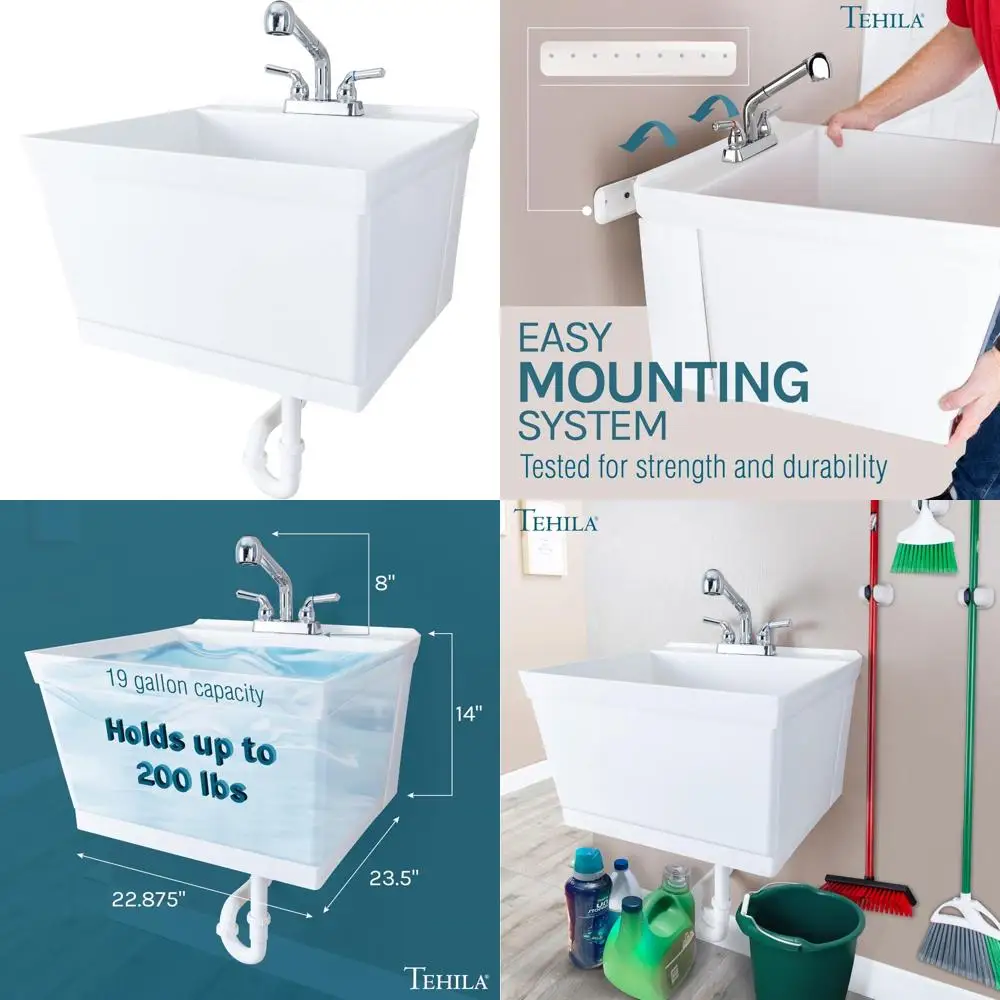 

Хромированный выдвижной смеситель, настенный комплект для раковины с белой ванной, идеально подходит для домашнего и коммерческого использования