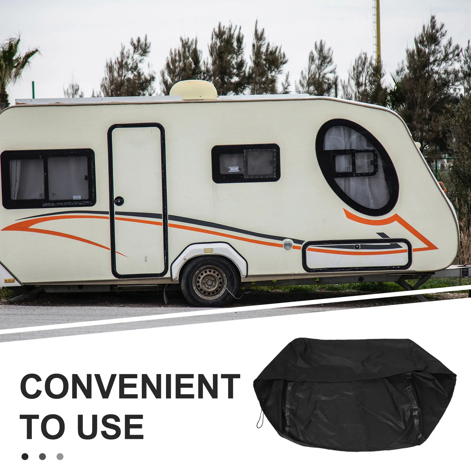 Rv Air Conditioner Cover Waterproof Heavy Duty Oxford Fabric Protector Quick Install Roof Ac Cover for Outdoor Rv Units Snow
