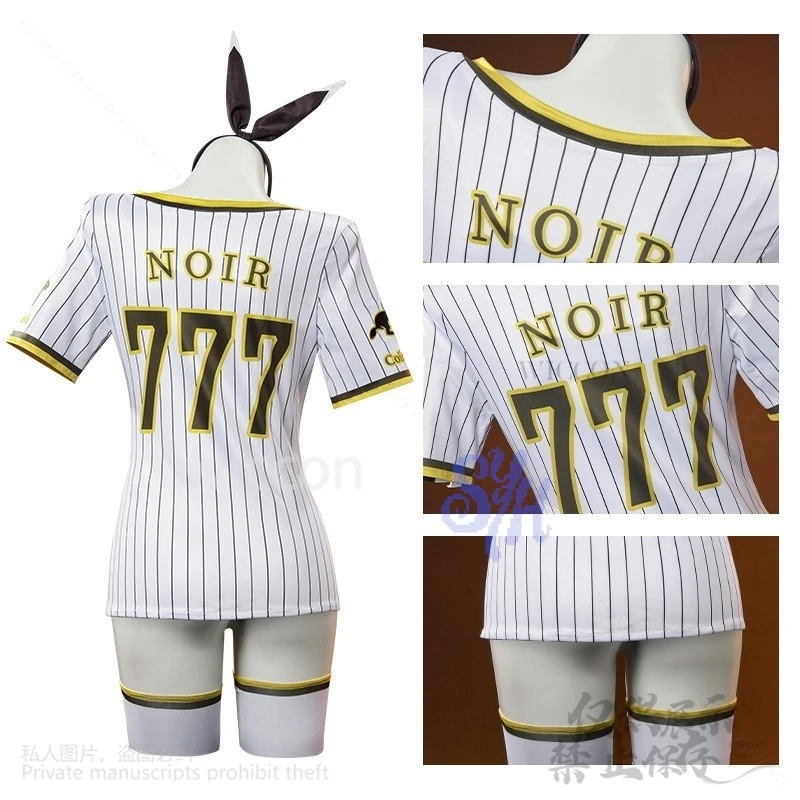 Game GODDESS OF VICTORY: NIKKE Cosplay noir Black Rabbit clothes Sports Suit sexy Baseball uniform mini dress Halloween Carnival