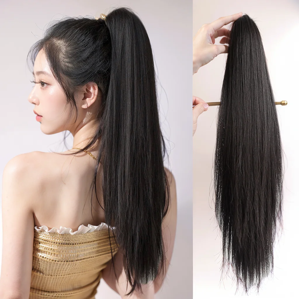 

Synthetic Small Claw Clip Ponytail Hair Extension Wig Clip On Woman's Ponytail High Ponytail Natural Straight Hair Accessories
