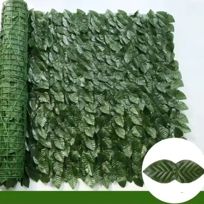 Artificial Leaf Fence Plant Grass Wall Panel Faux Green Leaf Hedge Privacy Screen Outdoor Home Garden Yard Balcony Decor