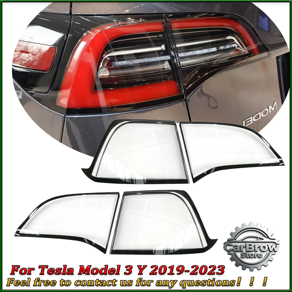 

Taillight Shell For Tesla Model 3 Y 2019-2023 Tail Lamp Cover Rear Light Housing Transparent Shade Lampcover Mask Plexiglass