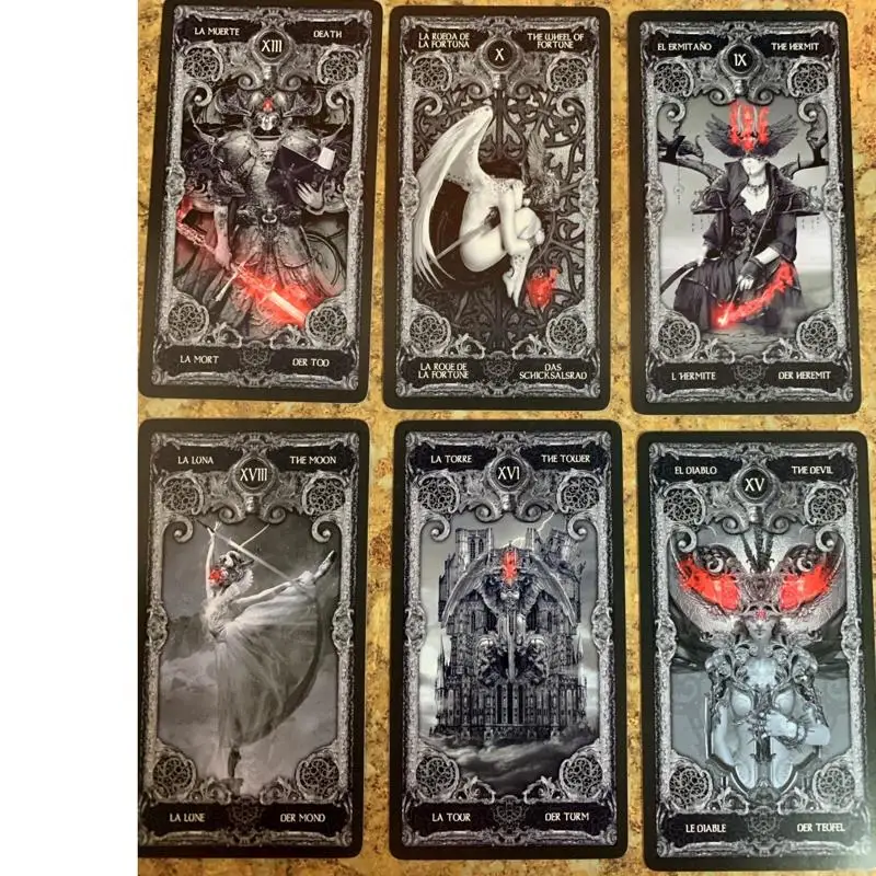 

10.3*6cm XIII Dark Tarot Cards Deck Board Game English Mysterious Divination Fate