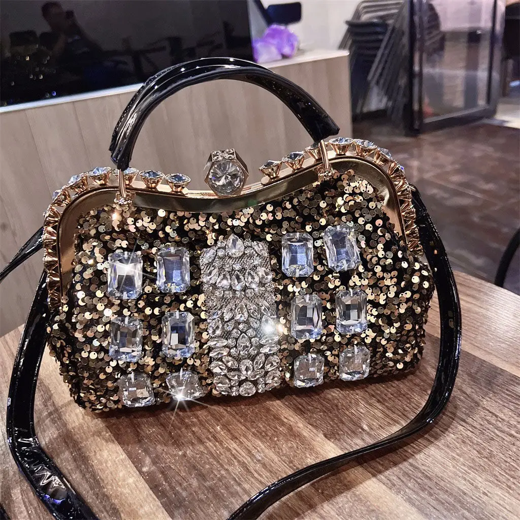 Designer Marken-Handtasche Modische Damenhandtasche Pailletten-Umhängetasche Damen Verschiedene Arten von Diamant-Schultertaschen – Detail 8