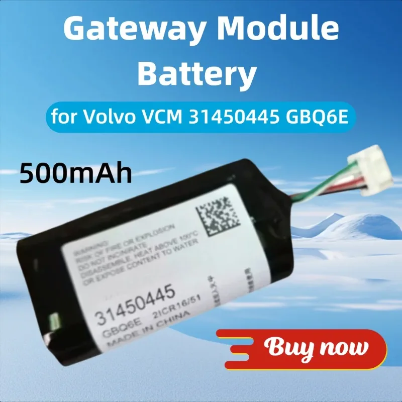 

500mAh for Volvo VCM 31450445 GBQ6E Gateway Module Battery