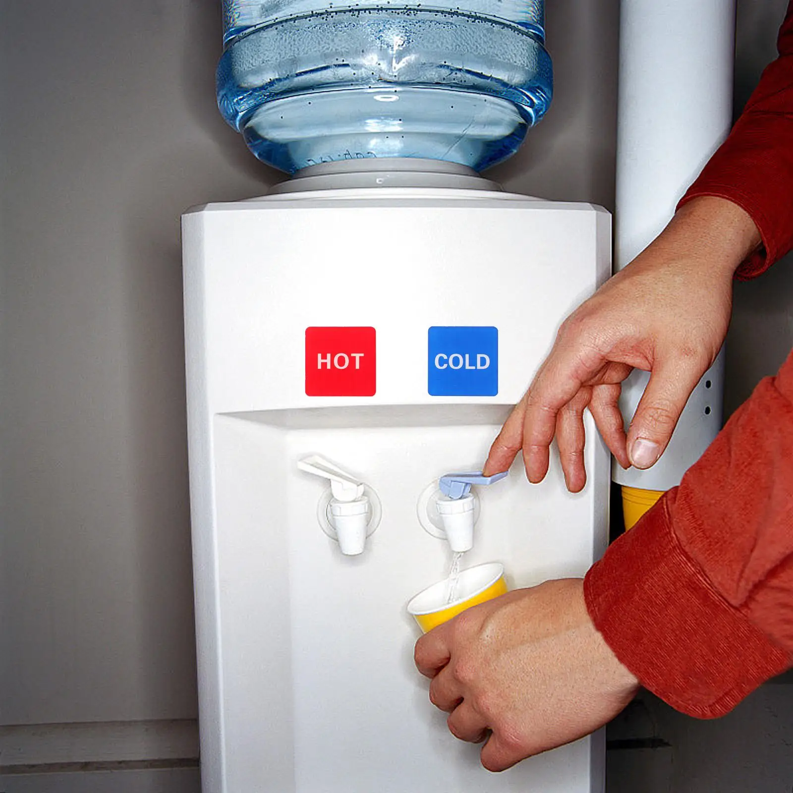 6 Pairs Hot and Cold Water Labels OEM Stickers for Shower Sign Business Acrylic Pipes Compatible