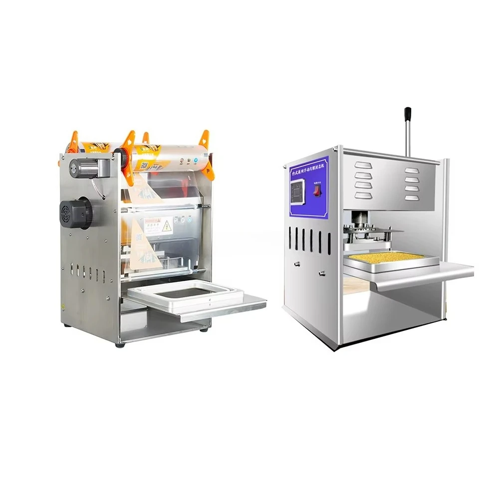 New Design  2023 2024 Labour Saving Handle Food Manual Box Sealing Machine for Table Top Tray Sealer Meal Round Bowl
