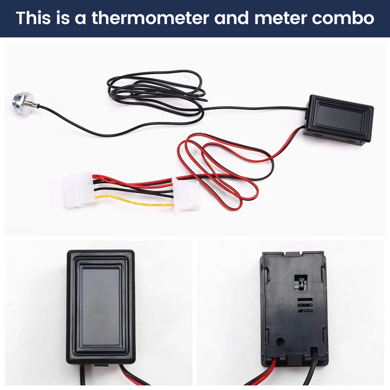Three Way Flow Meter LED Thermometer For Water Cooling Liquid Cooler Computer Radiator Supplies Temperature Meter