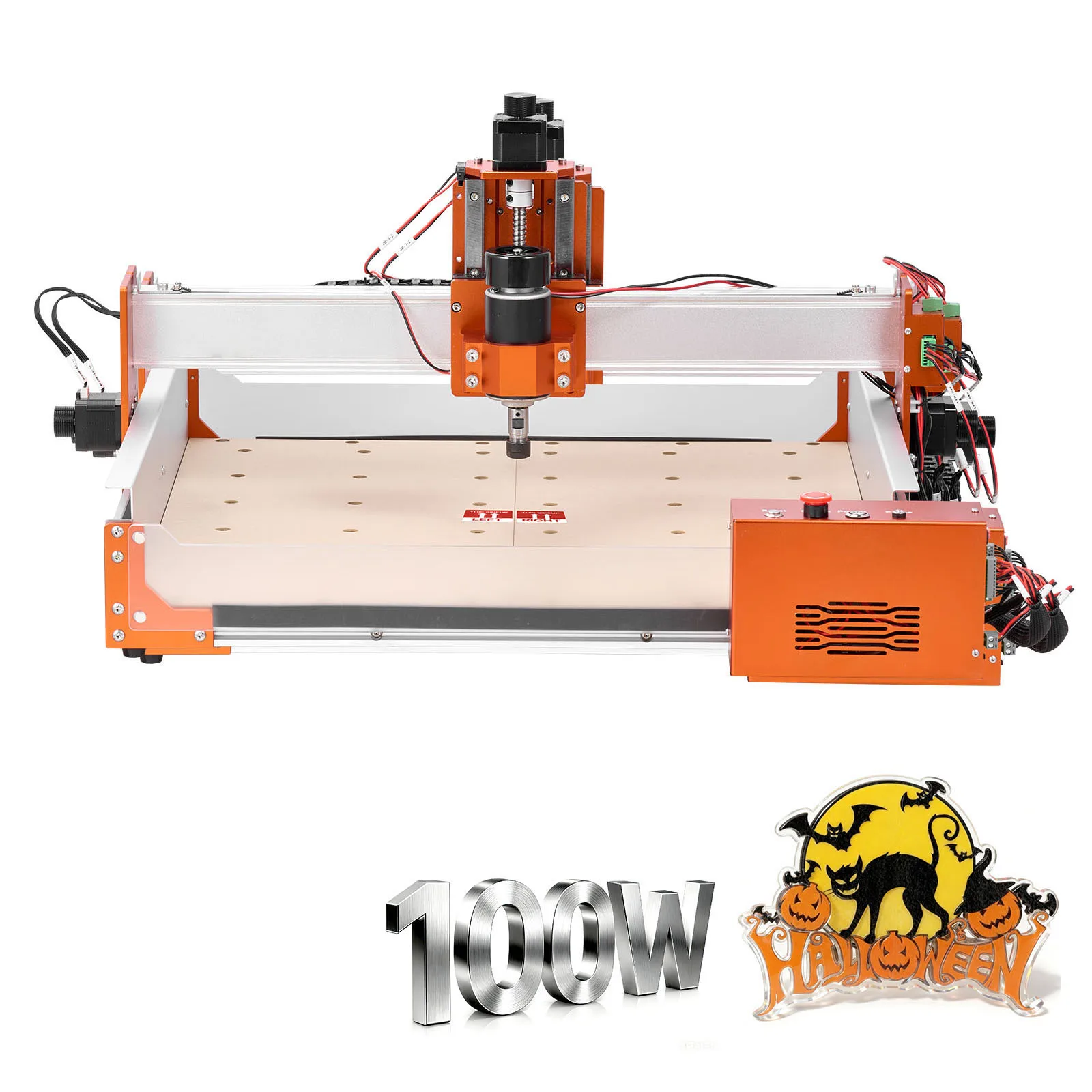 CNC Router Machine, 100W Spindle, 3-Axis Wood Engraving Milling Machine, Featuring 15.75 x 15.75 x 3.74 in Working Area, Linear Rail, Aluminum Alloy Structure