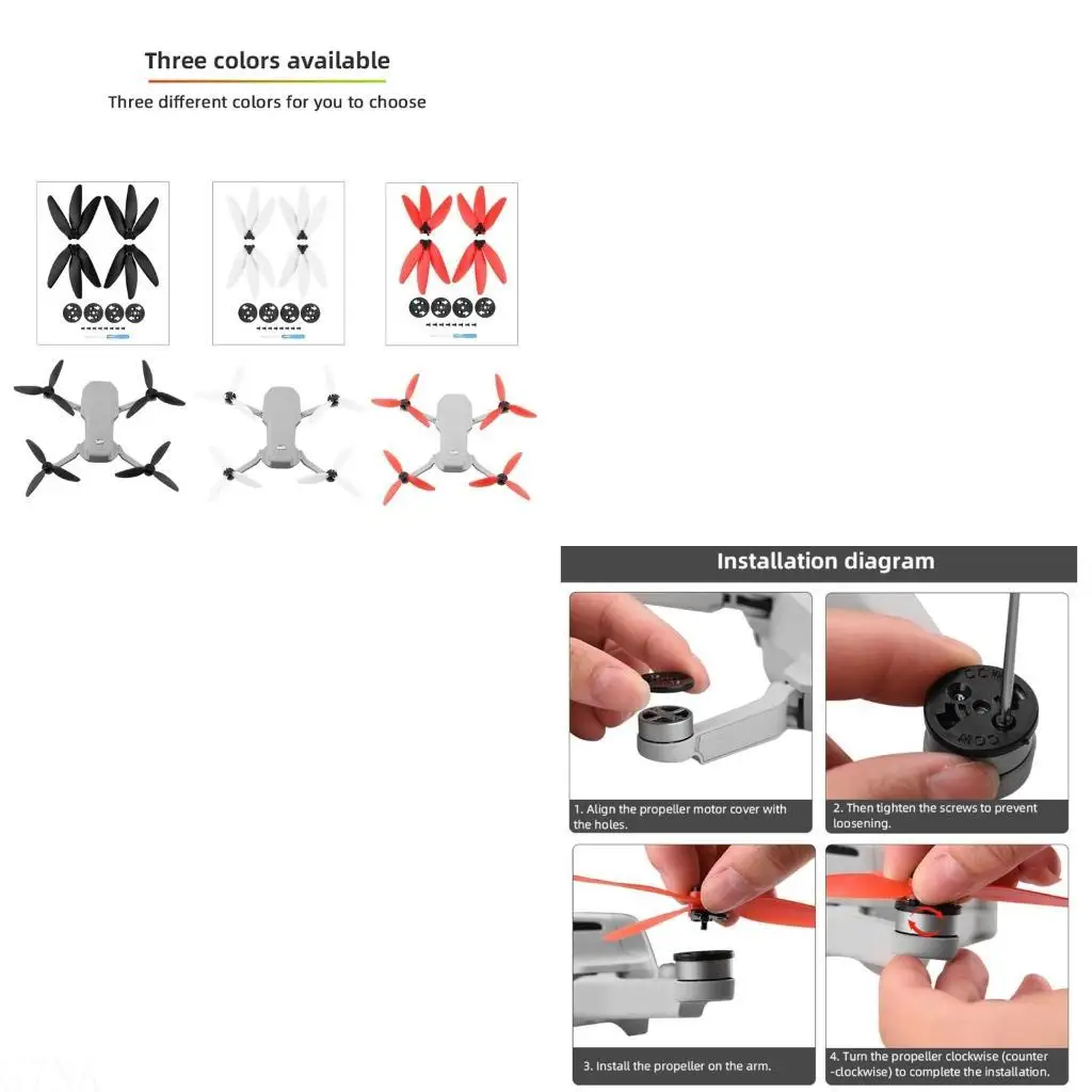G7NA 4x 3-Blade Propellers for Mavic Mini 2/for Mavic Mini Quick Release Props