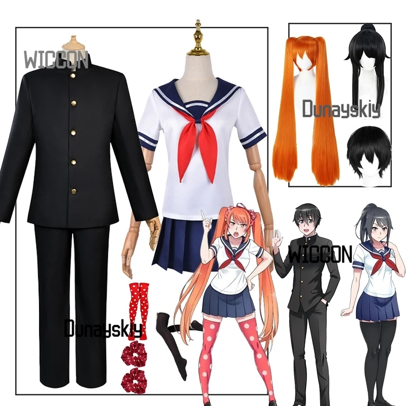 

Osana Najimi Yandere Ayano Aishi Senpai Taro Yamada для женщин и мужчин костюмы для косплея парик аксессуары крутая школьная форма JK Хэллоуин