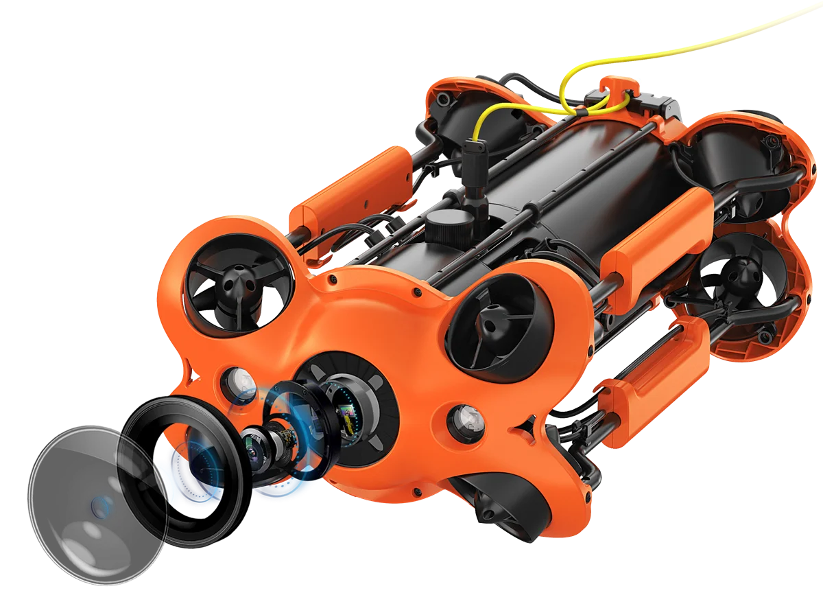 professional Fisshing underwater drone rov Robot 8 vector thrusters with Grabber Arm 4K camera remote control