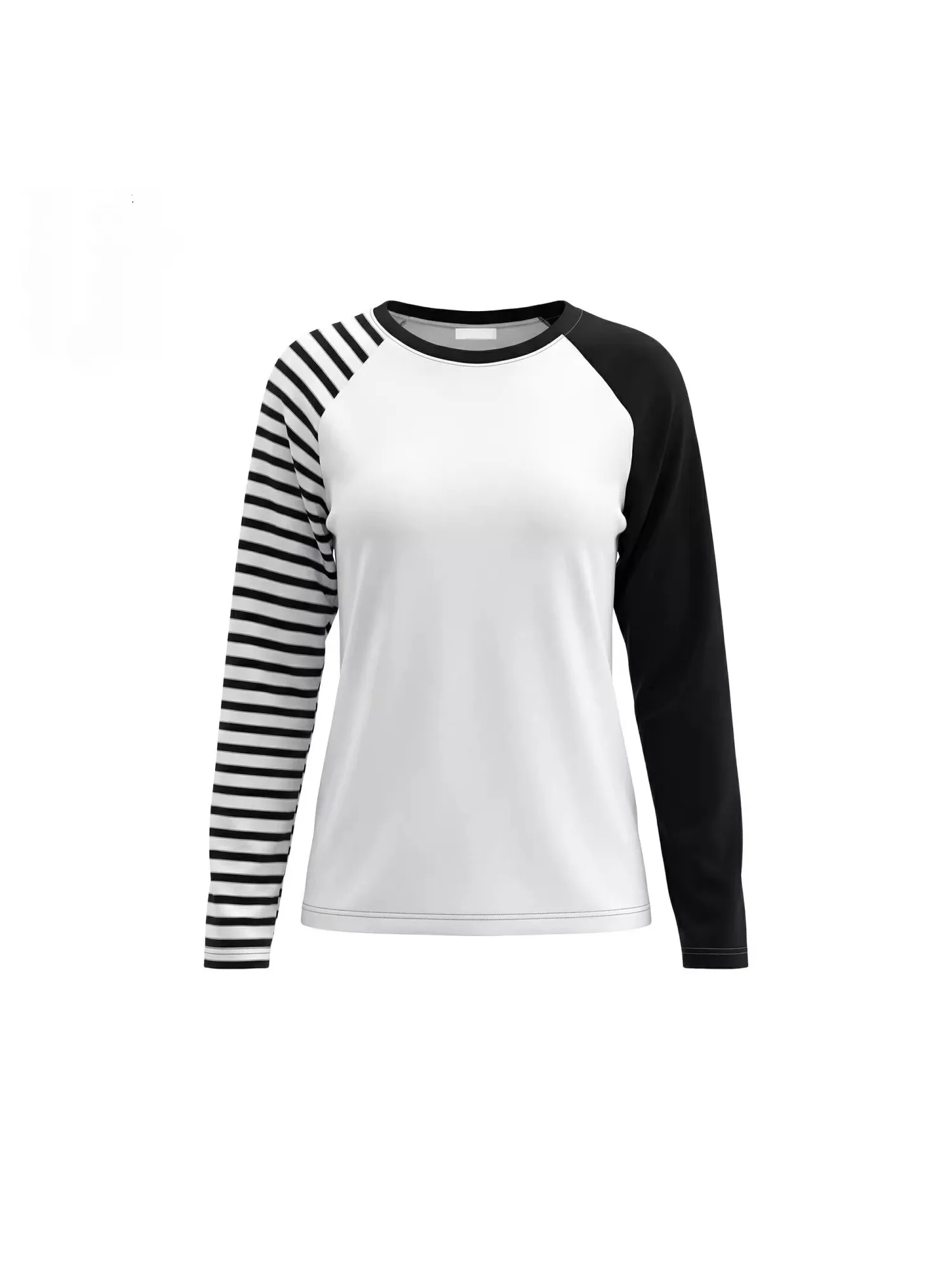 

Свободная женская футболка с длинным рукавом и круглым вырезом, базовый слой, весна-лето, повседневный стиль, из полиэфирного волокна, базовый топ