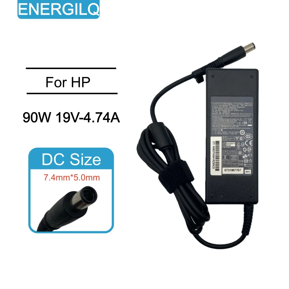 Adaptador de Carregador para Laptop 90W 19V 4.74A 7.4*5.0mm para HP L40098-001 All-in-One ProDeskG6 Desktop Mini PC EliteDeskn G8 Fonte de Alimentação