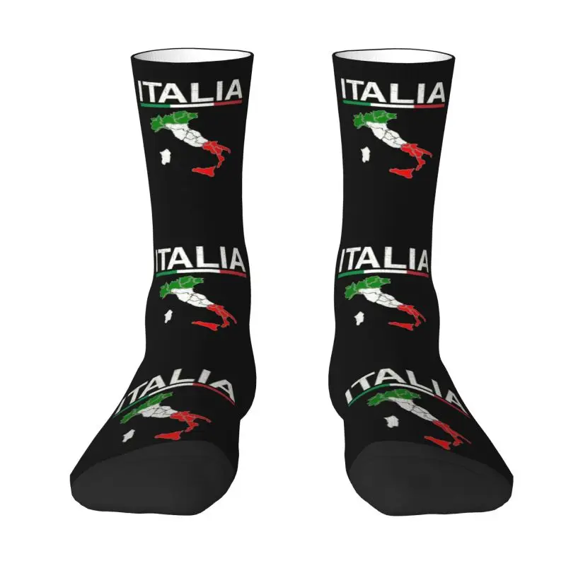 

Italy Flag Italian Map Mens Crew Socks Unisex Cute Patriotic Pride Spring Summer Autumn Winter Dress Socks