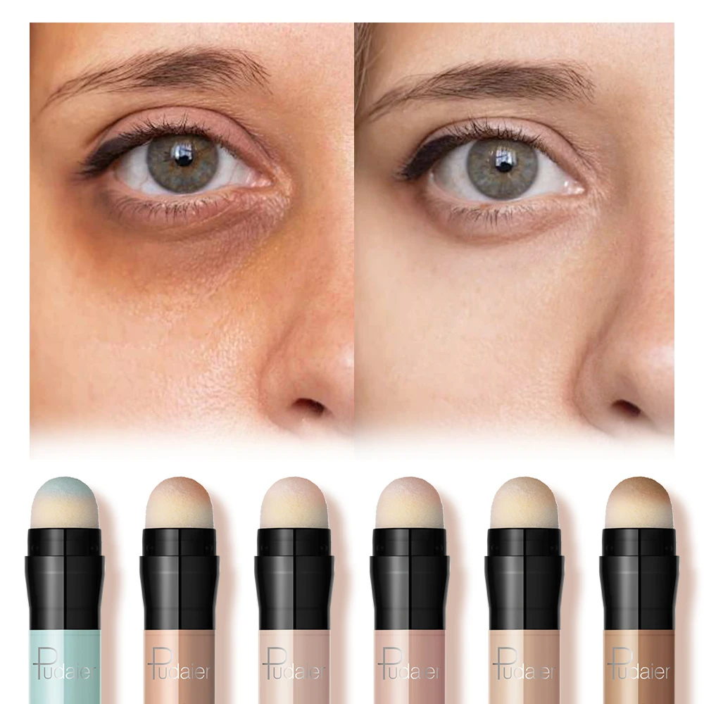 6 ألوان كونسيلر قلم كريم أساس طويل الأمد مقاوم للماء الهالات السوداء البقع حب الشباب علامات كونتور عصا