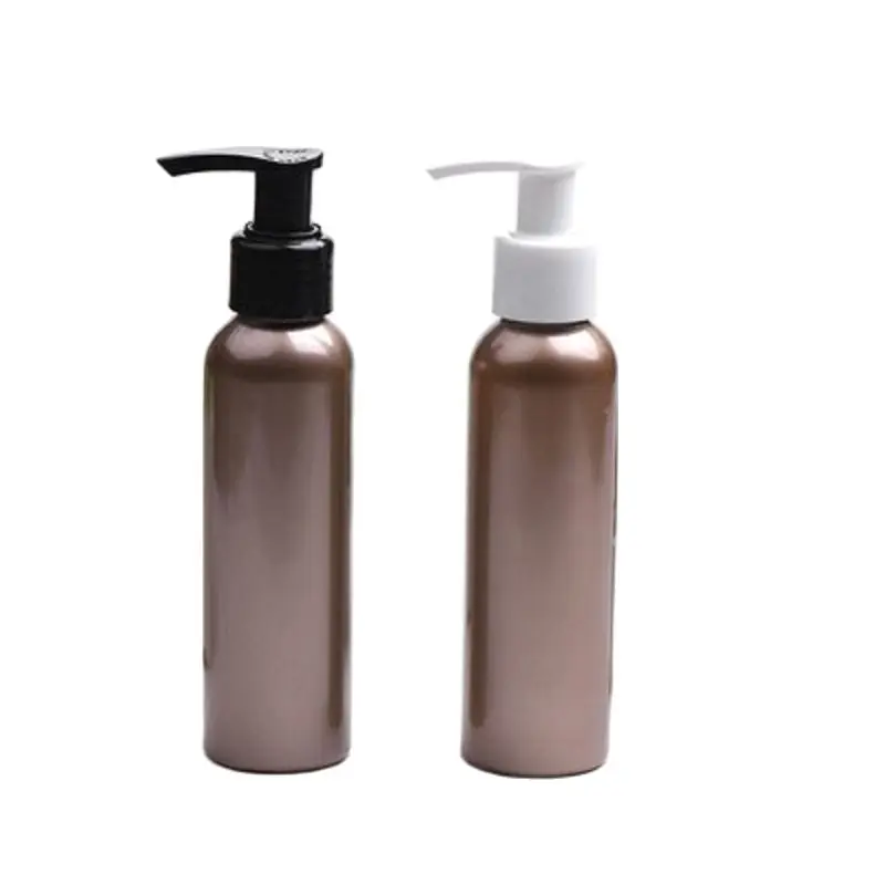 

30Pcs Refillable Bottle 120ML Empty Plastic Gold Round Shoulder PET Black White Press Pump Portable Cosmetic Lotion Bottles