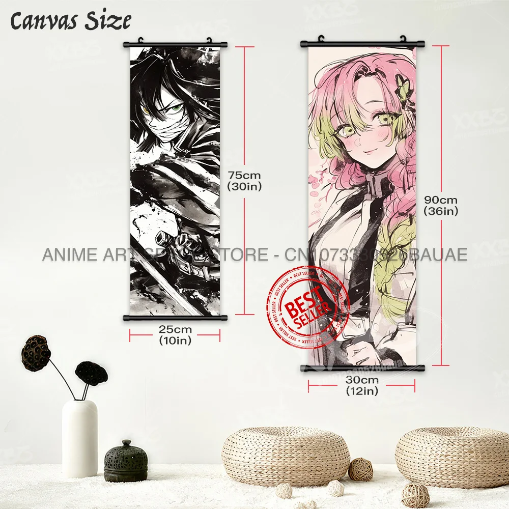 Demon Slayer Opknoping Schilderen Anime Woondecoratie Rengoku Kyoujuro Canvas Scrolls Pictures Himejima Gyoumei Poster Wall Art